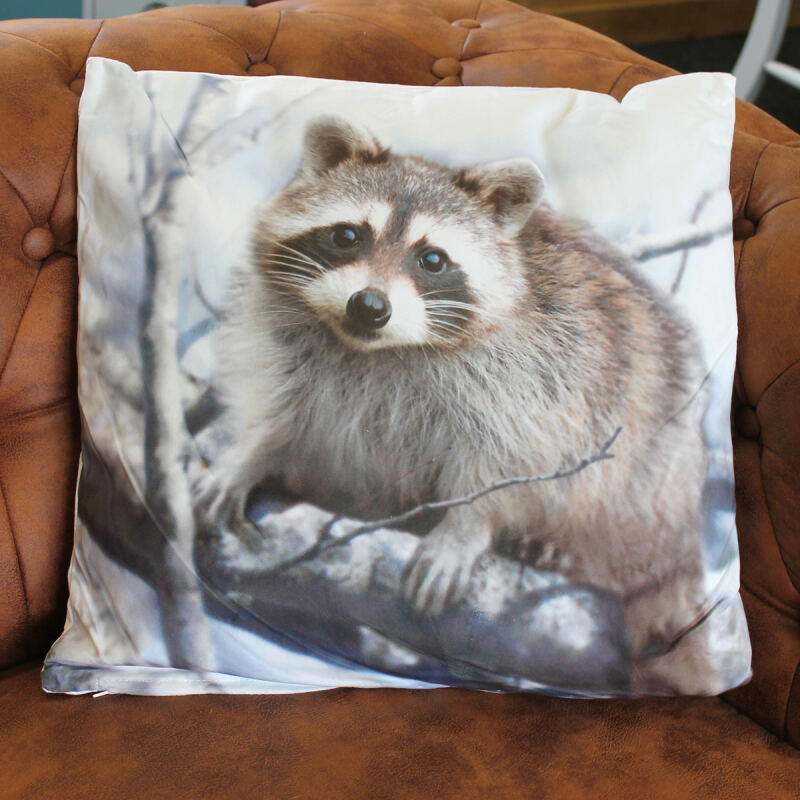 Kissen mit Tiermotiv *Waschbär* 45x45 cm