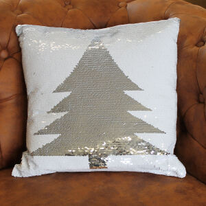 Wendbar Pailletten Kissen *Tannenbaum* 40x40 cm
