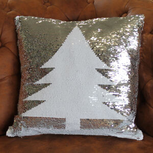 Wendbar Pailletten Kissen *Tannenbaum* 40x40 cm