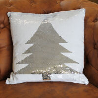 Wendbar Pailletten Kissen *Tannenbaum* 40x40 cm