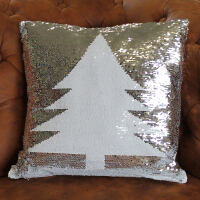 Wendbar Pailletten Kissen *Tannenbaum* 40x40 cm