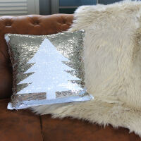 Wendbar Pailletten Kissen *Tannenbaum* 40x40 cm