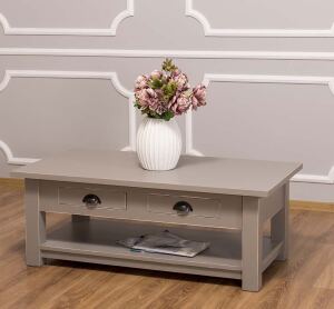 Landhaus Couchtisch mit Schubladen, Shabby Chic