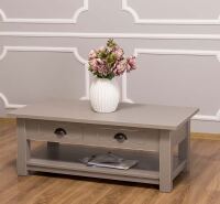 Landhaus Couchtisch mit Schubladen, Shabby Chic
