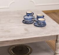 Tief gebürsteter Couchtisch Alois im Landhausstil