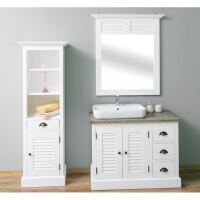 Maritimes BadmÃ¶bel-Set Landhausstil weiÃŸ