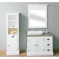 Maritimes Badmöbel-Set Landhausstil weiß