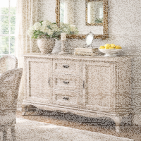 Barock Sideboard, silber grau gebürstet
