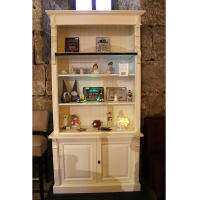 Landhaus Bücherregal mit Leiter, altweiß