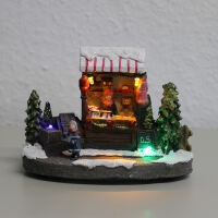 Miniatur Weihnachtsmarkt-Stand, beleuchtet