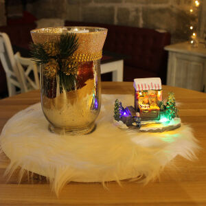 Miniatur Weihnachtsmarkt-Stand, beleuchtet