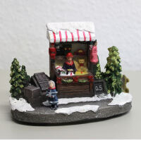 Miniatur Weihnachtsmarkt-Stand, beleuchtet