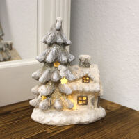 Winterhäuschen weiß, beleuchtet