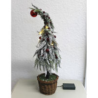 Kleiner Weihnachtsbaum, geschmückt und beleuchtet