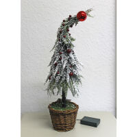 Kleiner Weihnachtsbaum, geschmückt und beleuchtet