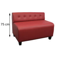 Dinerbank mit Rücken Geknöpft Höhe 75 cm