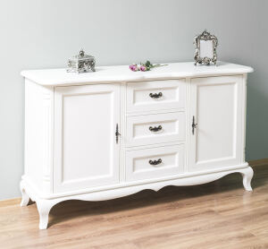 Landhaus Sideboard weiß Massivholz