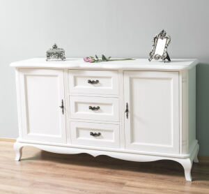 Landhaus Sideboard weiß Massivholz