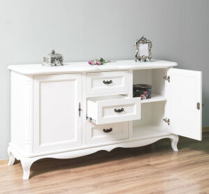 Landhaus Sideboard weiß Massivholz
