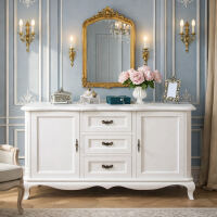 Landhaus Sideboard weiß Massivholz