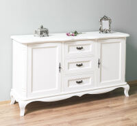 Landhaus Sideboard weiß Massivholz