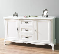 Landhaus Sideboard weiß Massivholz