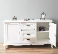 Landhaus Sideboard weiß Massivholz