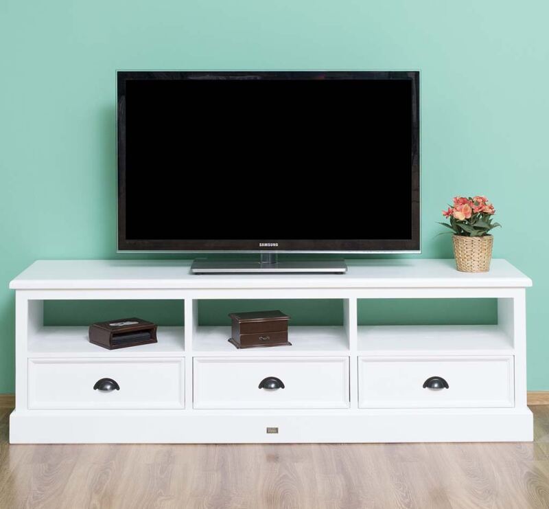 Weißes TV Lowboard Massivholz