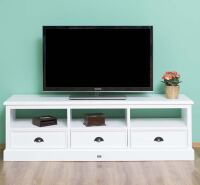 Weißes TV Lowboard Massivholz