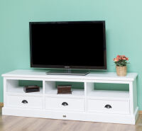 Weißes TV Lowboard Massivholz