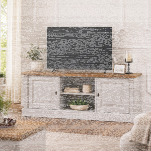 Hellgraues TV Lowboard Landhausstil 160 cm