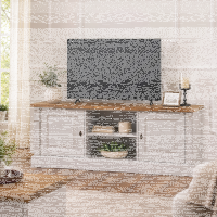 Hellgraues TV Lowboard Landhausstil 160 cm