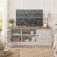 Hellgraues TV Lowboard Landhausstil 160 cm