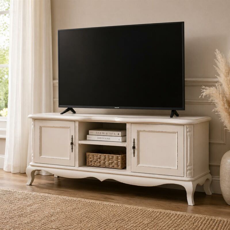 Vintage TV Lowboard hellbeige shabby chic
