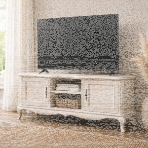 Vintage TV Lowboard hellbeige shabby chic