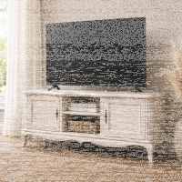 Vintage TV Lowboard hellbeige shabby chic