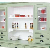Großer Landhaus Buffetschrank grün weiß