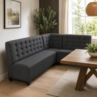 Gepolsterte Eckbank im Landhausstil Webstoff