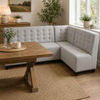 Gepolsterte Eckbank im Landhausstil Webstoff