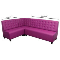 Gepolsterte Eckbank im Landhausstil Webstoff 120 cm  160 cm