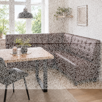 Rustikale Leder Eckbank