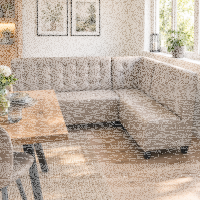 Rustikale Leder Eckbank