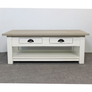 Vintage Couchtisch weiß shabby mit Schubladen