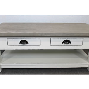 Vintage Couchtisch weiß shabby mit Schubladen