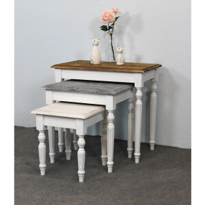 Landhaus Beistelltisch 3er Set Rustikal