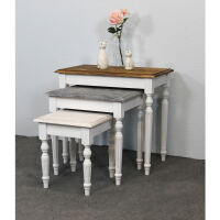 Landhaus Beistelltisch 3er Set Rustikal