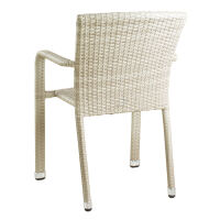 Stapelbarer Gartenstuhl mit Kunststoff Geflecht beige