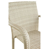 Stapelbarer Gartenstuhl mit Kunststoff Geflecht beige