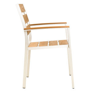 Moderner Terrassenstuhl mit Armlehne teak
