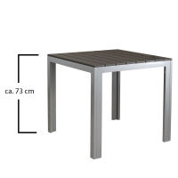 Moderner Gartentisch 80 x 80 Grau